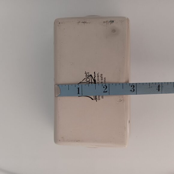 Nantucket Mini Bread Loaf Pan Ceramic Baking Christmas Reindeer White Blue Gifts - Picture 10 of 12